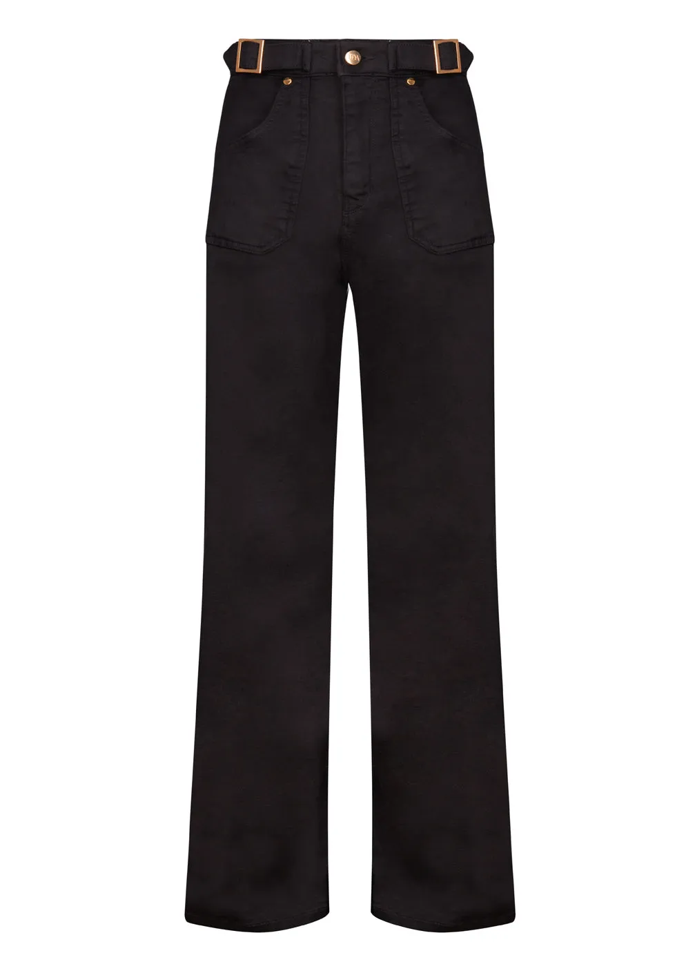 Minnie The High Top Full Length Wide Leg Flared Jeans | Blackest [Black Denim]