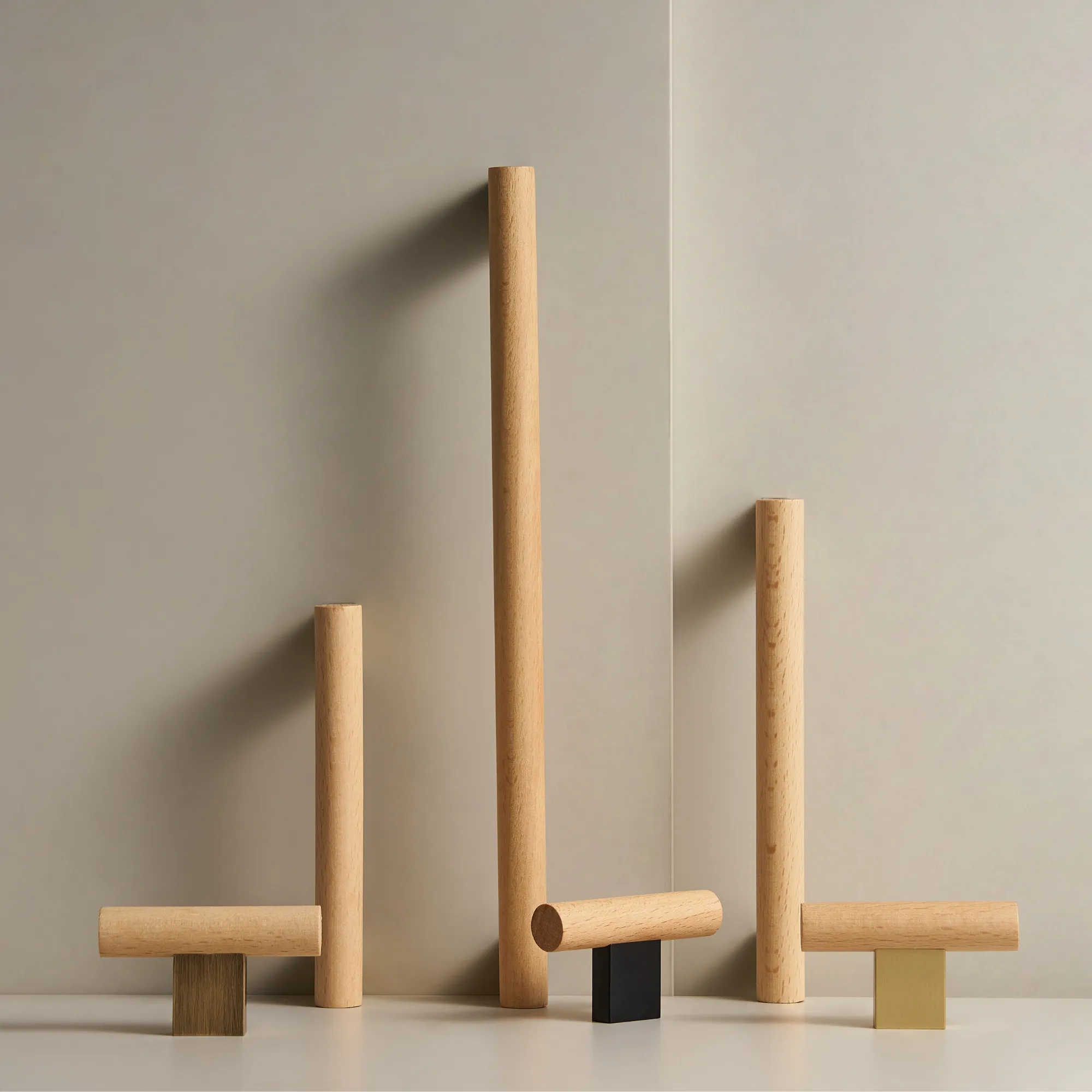 MIRAGE / Beech Wood & Solid Brass Handles