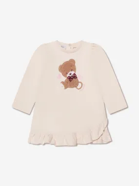 Monnalisa Baby Girls Teddy Bear Sweater Dress in Ivory