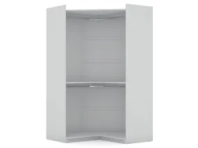 Mulberry Modern Open Corner Closet with 2 Hanging Rods in White