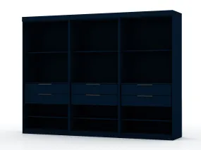 Mulberry Open 3 Sectional Modem Wardrobe Closet with 6 Drawers - Set of 3 in Tatiana Midnight Blue