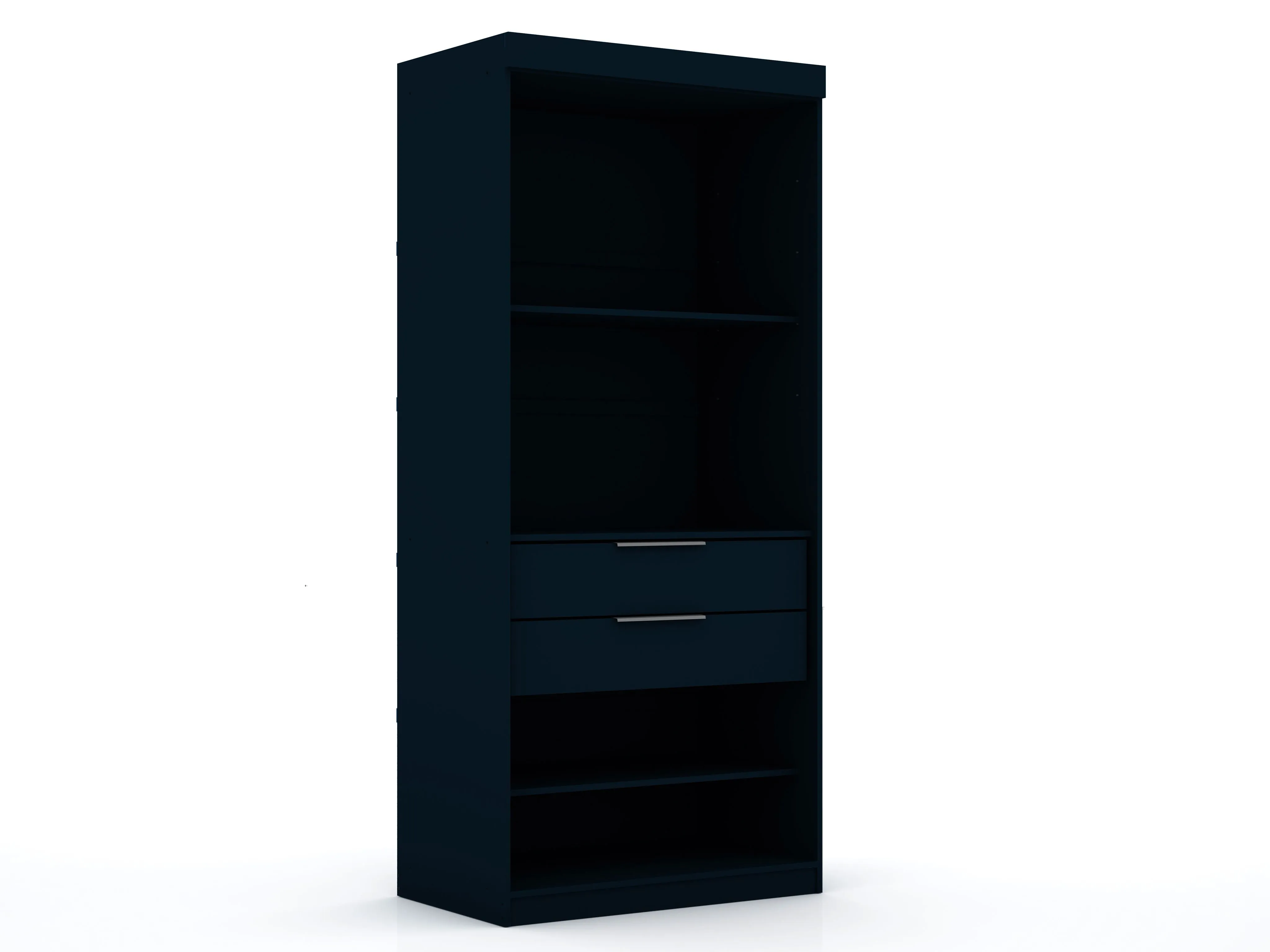 Mulberry Open 3 Sectional Modem Wardrobe Closet with 6 Drawers - Set of 3 in Tatiana Midnight Blue