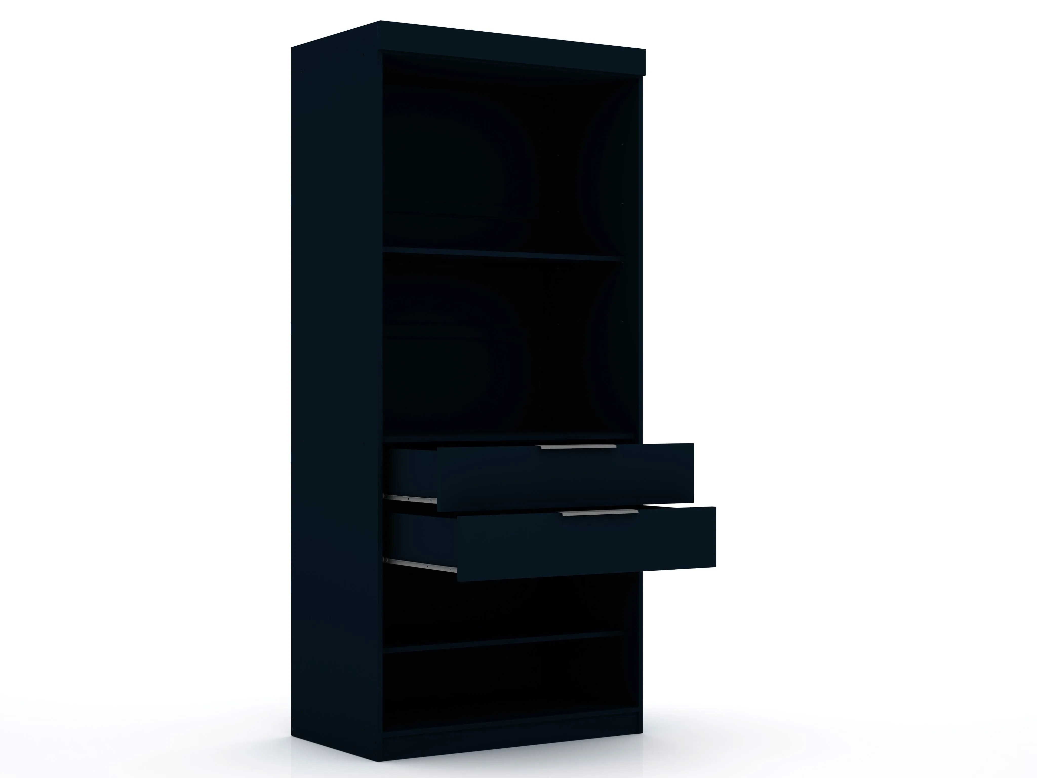 Mulberry Open 3 Sectional Modem Wardrobe Closet with 6 Drawers - Set of 3 in Tatiana Midnight Blue