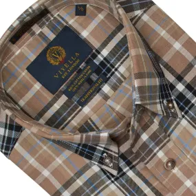 Mushroom Plaid with Blue & Black Accent Colors Long Sleeve Shirts