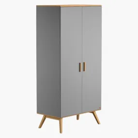 Nautis Two-Door Wardrobe - Grey/Oak