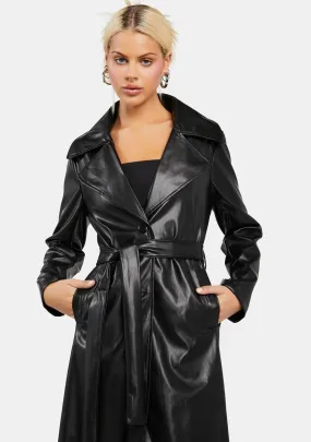 No Lockdown Vegan Leather Trench Coat