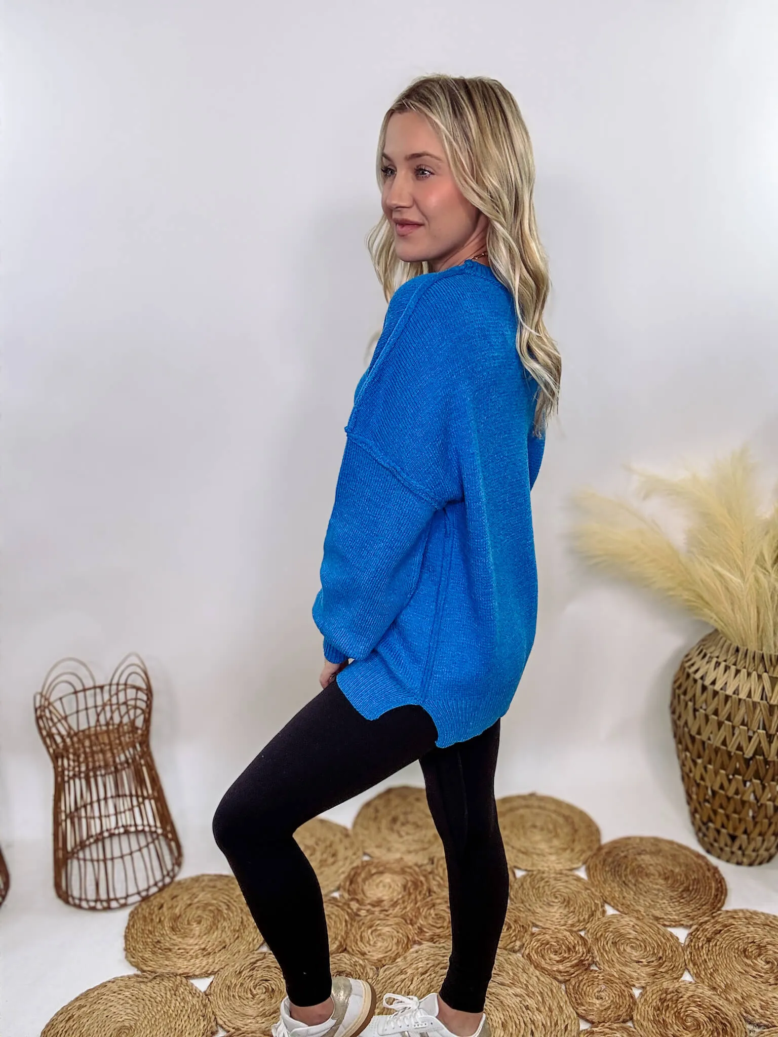 Ocean Blue Oversized Sweater