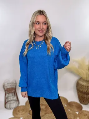 Ocean Blue Oversized Sweater