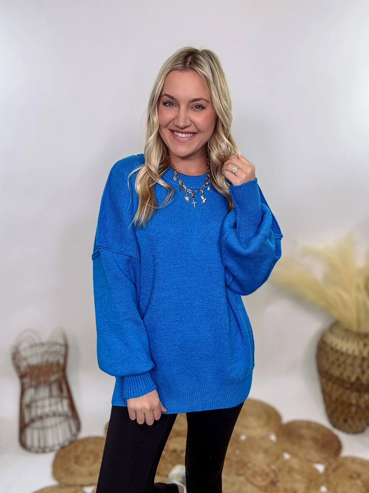 Ocean Blue Oversized Sweater