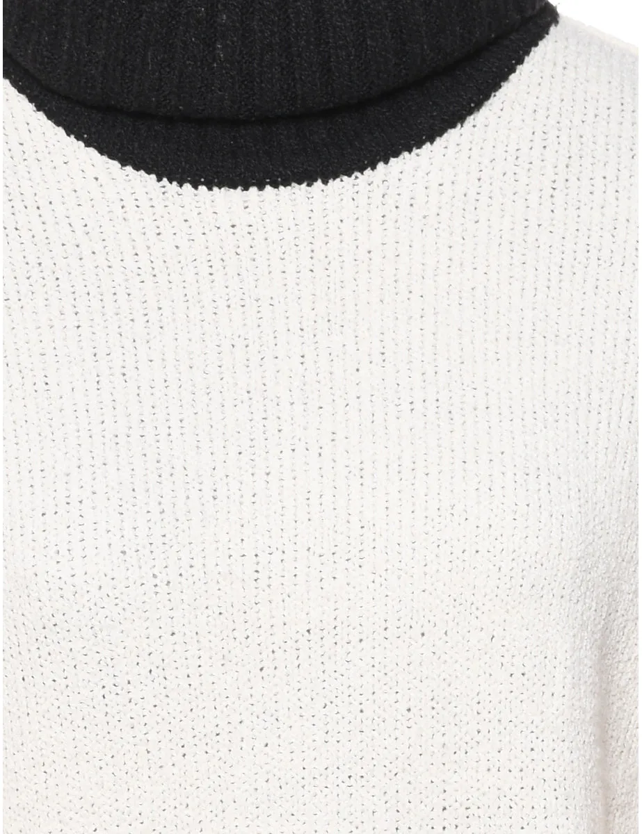 Off White Polo Neck Jumper - L