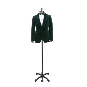 Ogilvie Velvet Smoking Jacket in Bottle Green