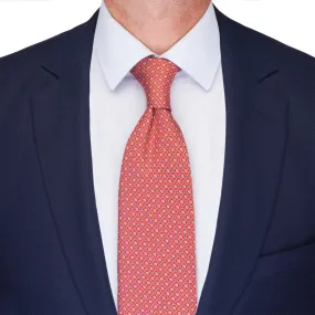 Orange Classic Motif Woven Silk Tie