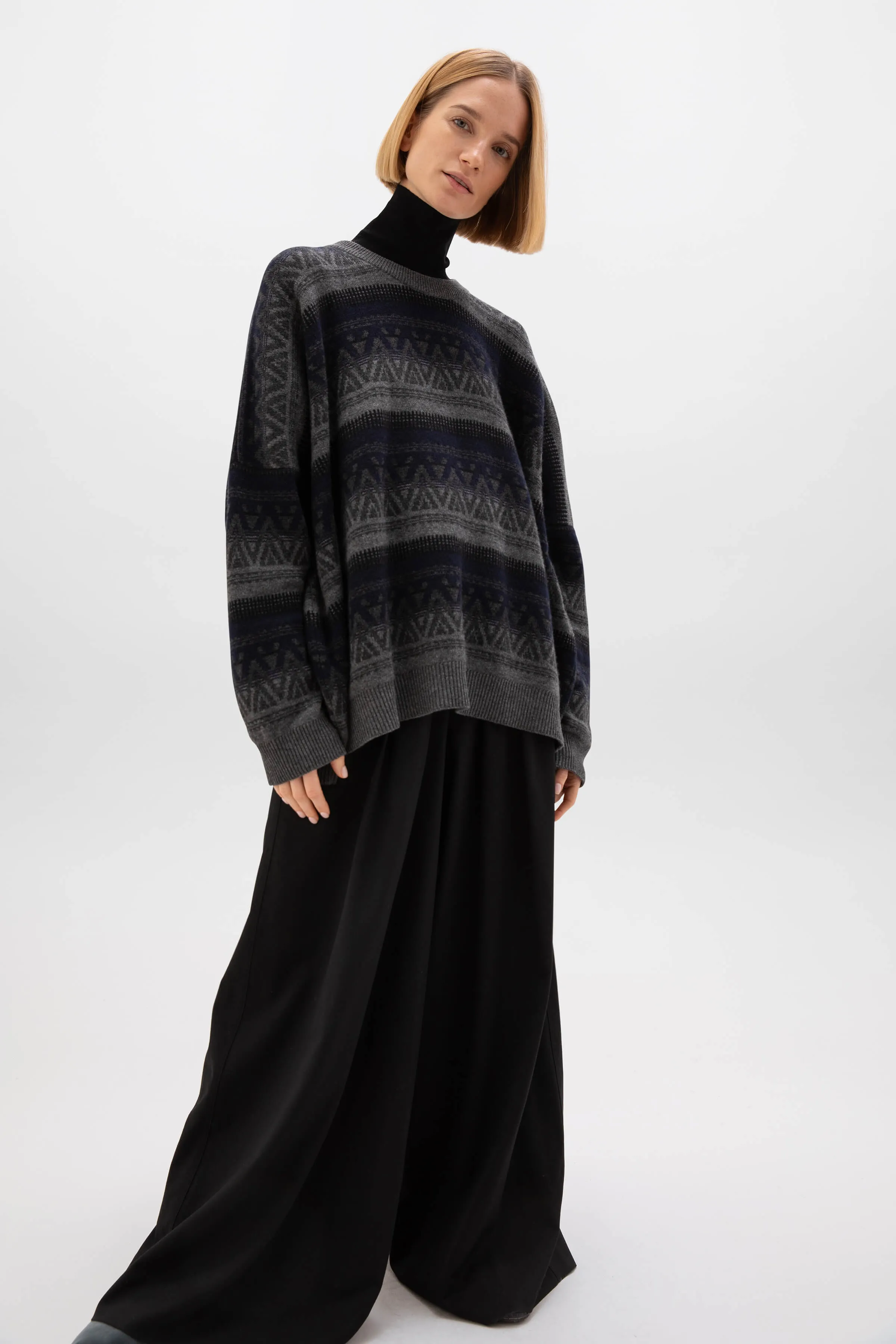 Oversized Graphic Cashmere Jumper