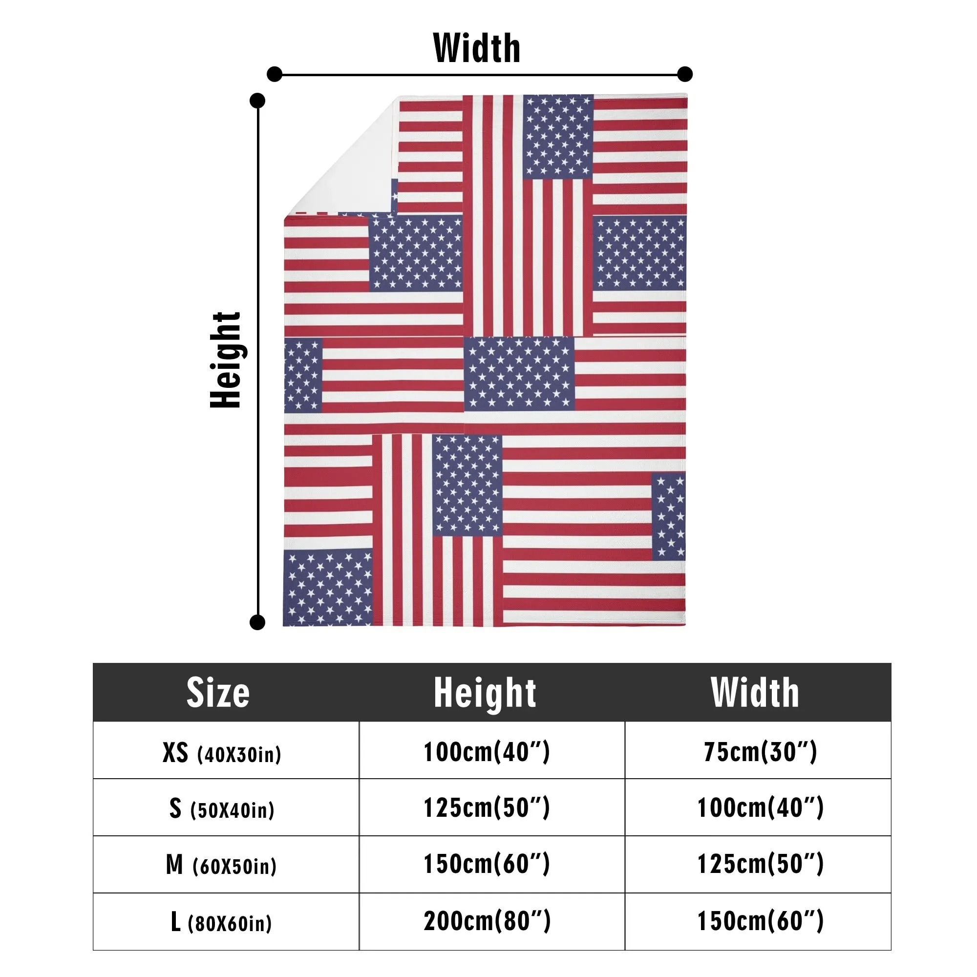 Patriotic 4th of July Flannel Breathable Picnic Blanket