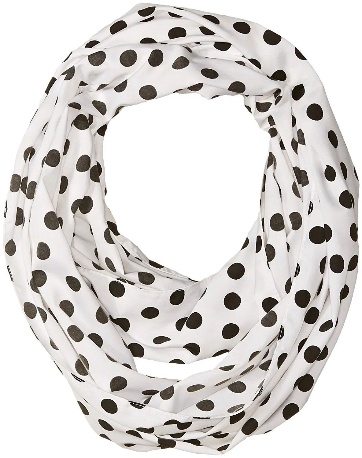 Peach Couture Light and Sheer Polka Dot Circle Print Infinity Loop Scarf