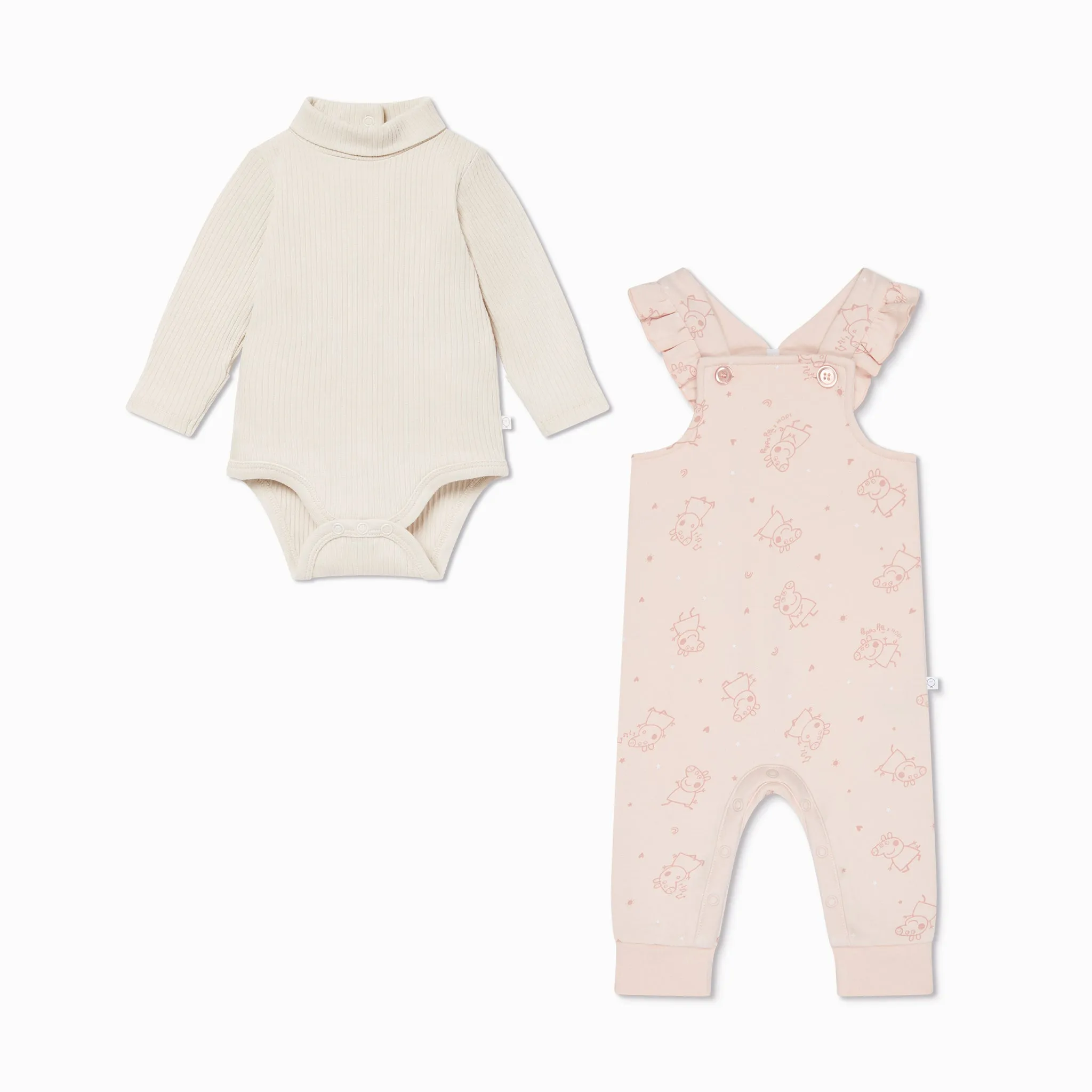 Peppa Pig Frilled Dungarees & Bodysuit Outfit