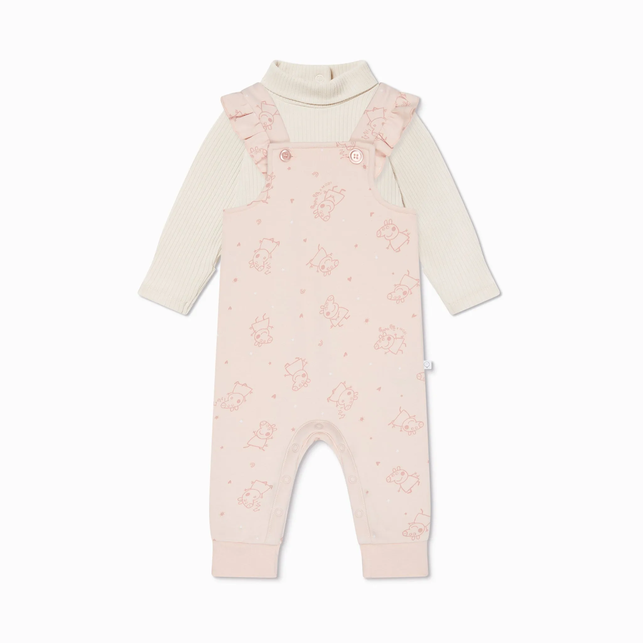 Peppa Pig Frilled Dungarees & Bodysuit Outfit