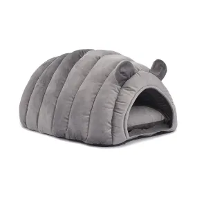 Pet Bed Comfy Kennel Cave Cat Beds Bedding Castle Igloo Round Nest Grey L