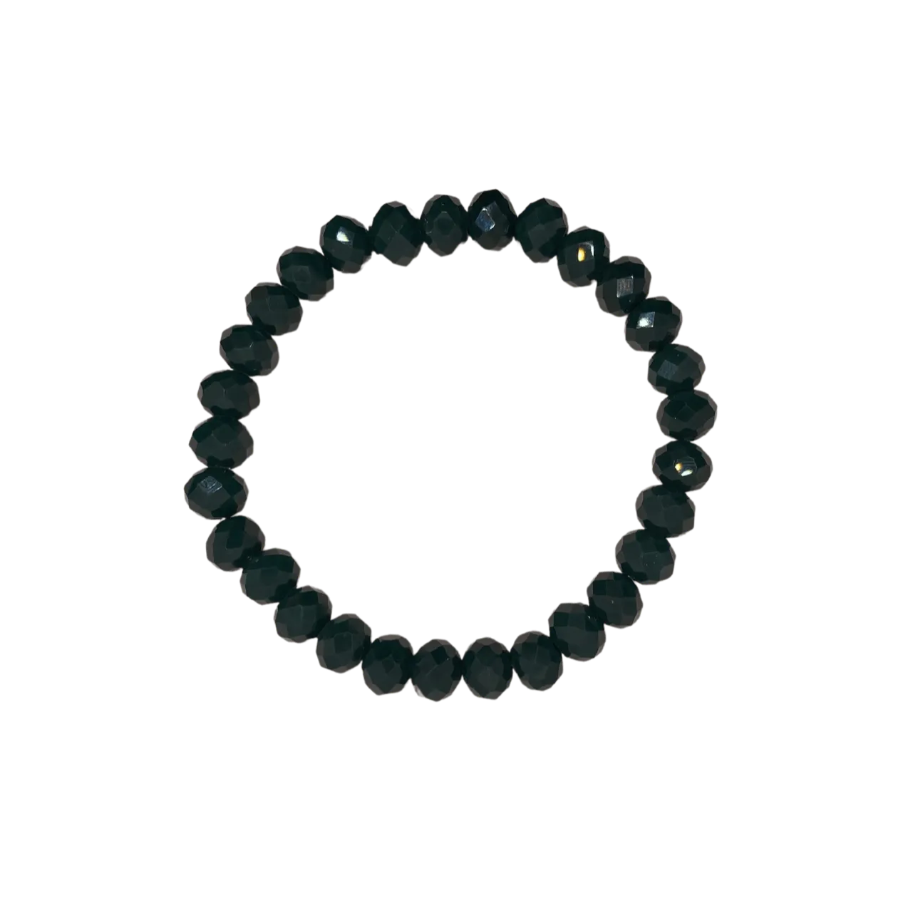 Pine Green Faceted Rondelle 8mm Bracelet