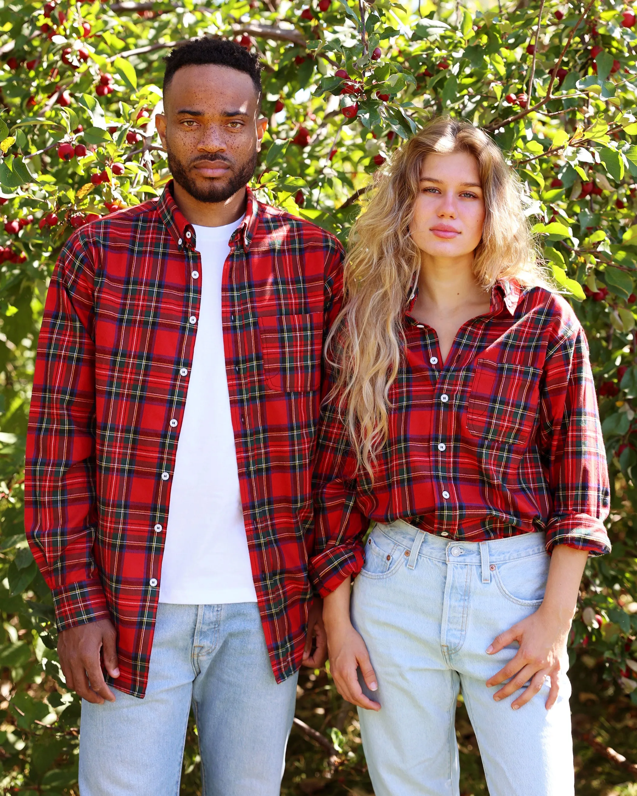 Plaid Flannel Shirt Red - Unisex