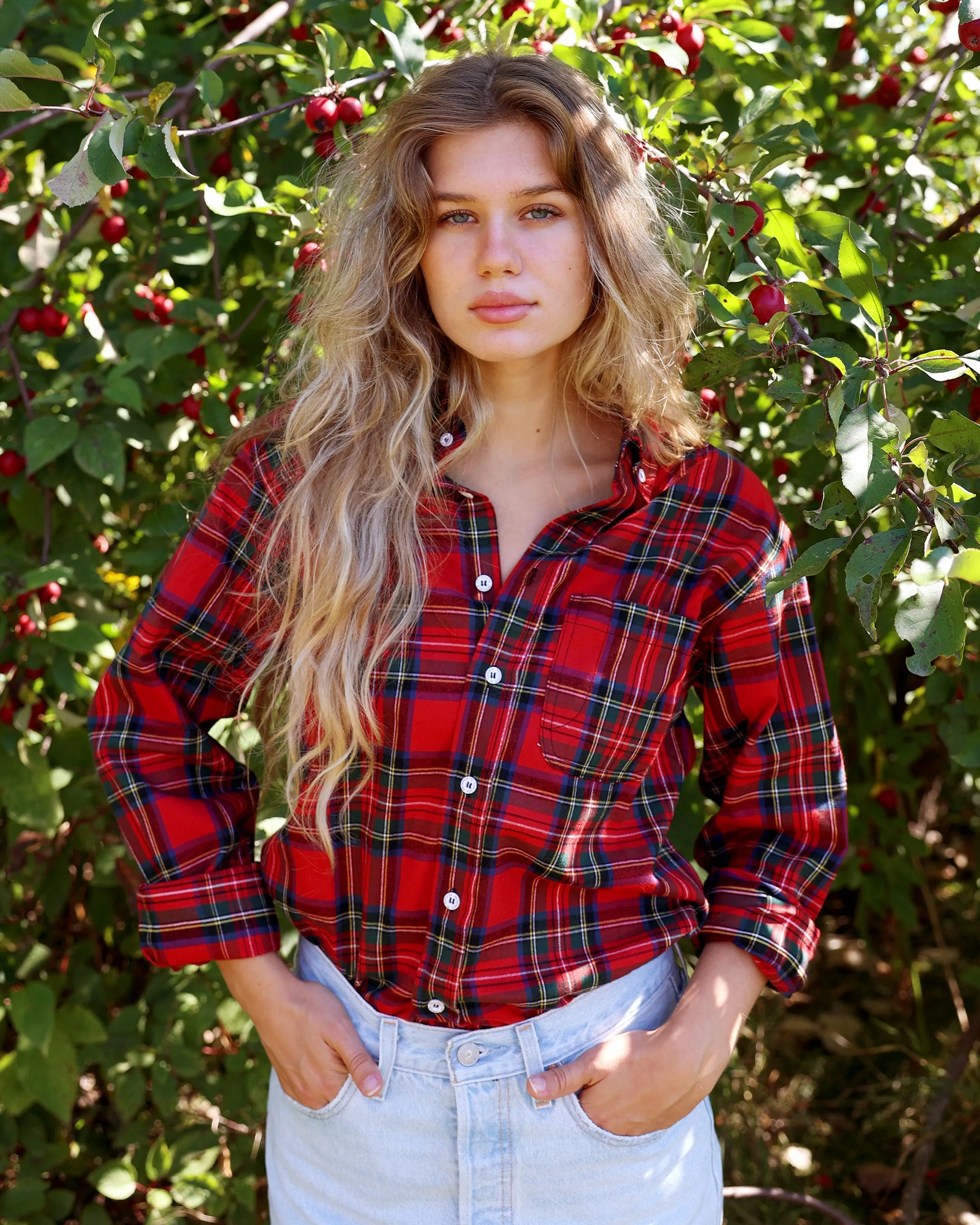 Plaid Flannel Shirt Red - Unisex