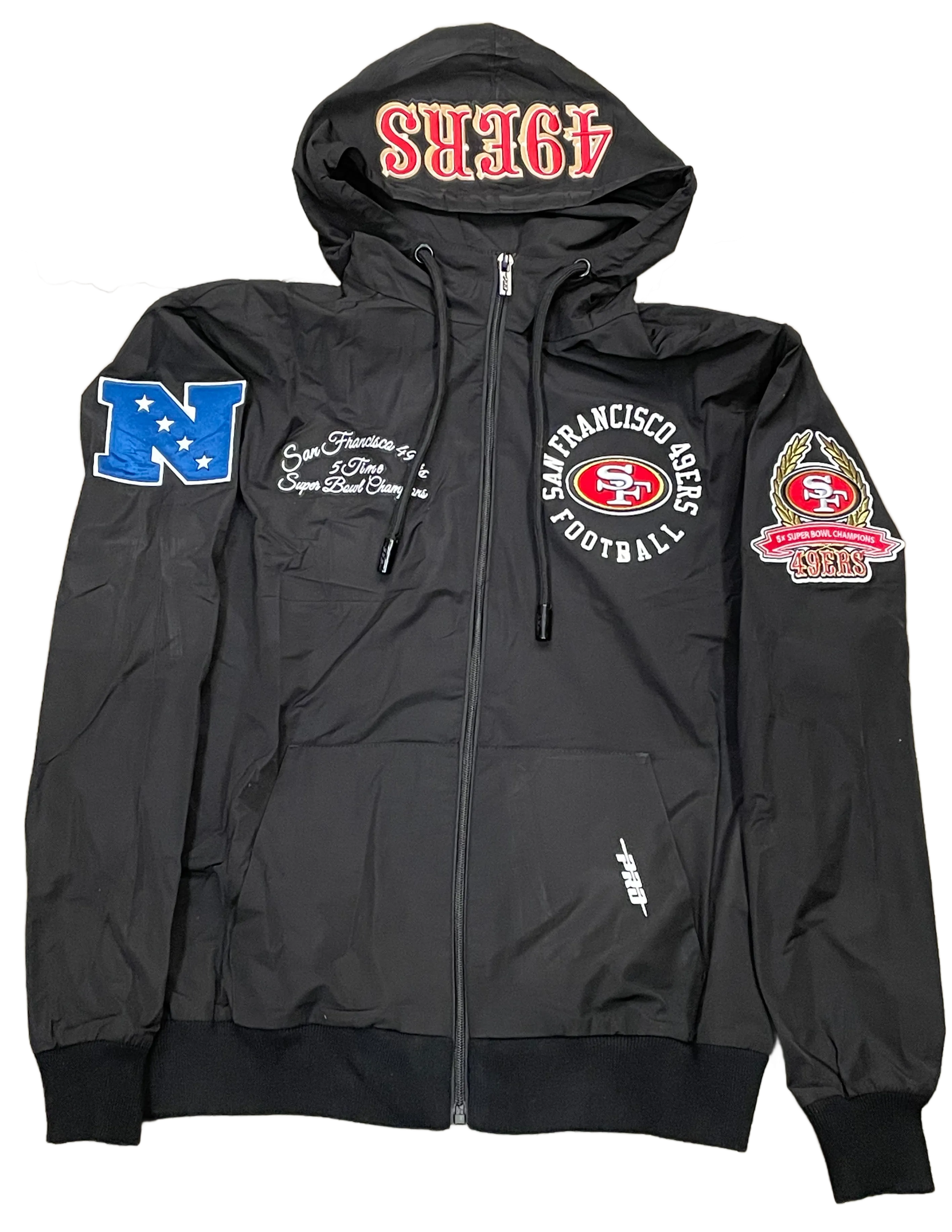 Pro Standard Men's San Francisco 49ers Hybrid Woven Full-Zip Hoodie - Black