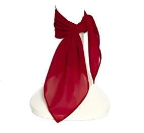 Red Chiffon Neck Scarf