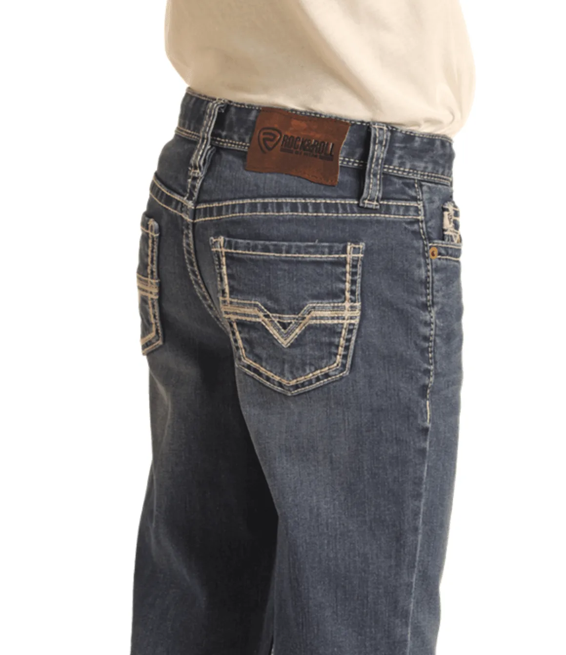 Rock & Roll Cowboy Boy's ReFlex Regular Fit Bootcut Jeans RRBD0BR1GZ