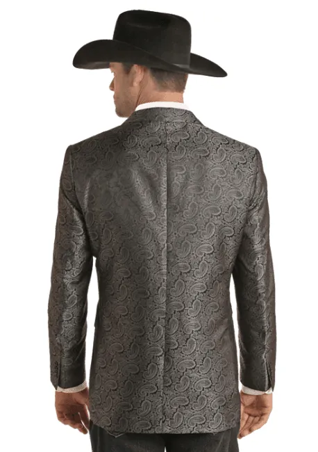 Rock and Roll Cowboy Men's Black Paisley Western Blazer BM96C03634