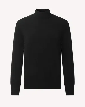 Roll Neck Black Cashmere Jumper