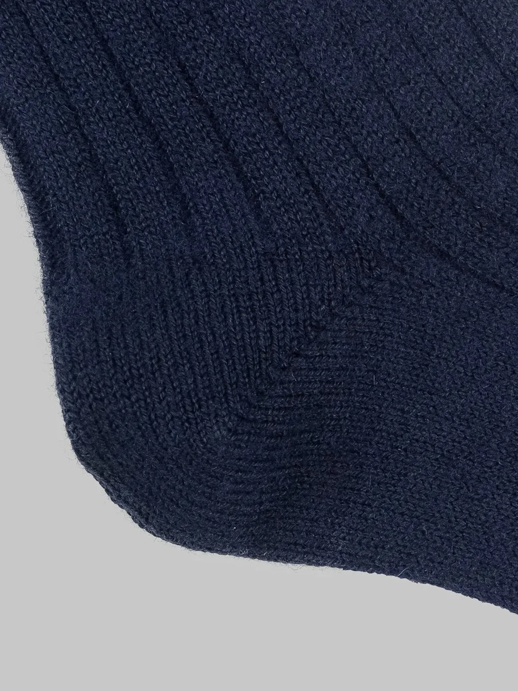 ROTOTO Cotton Wool Ribbed Crew Socks Navy