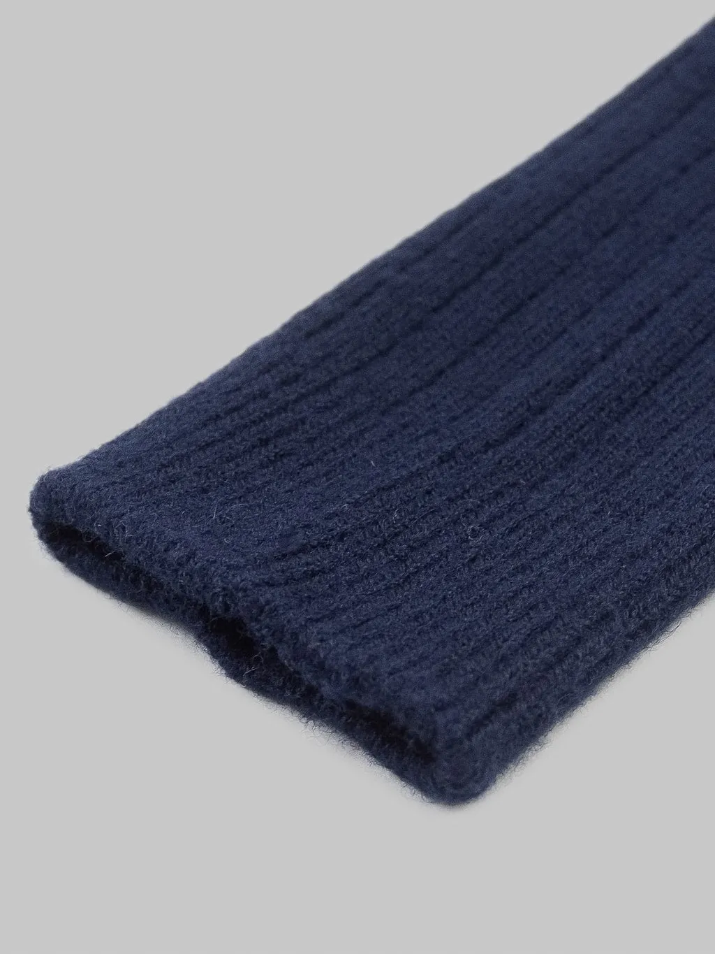 ROTOTO Cotton Wool Ribbed Crew Socks Navy