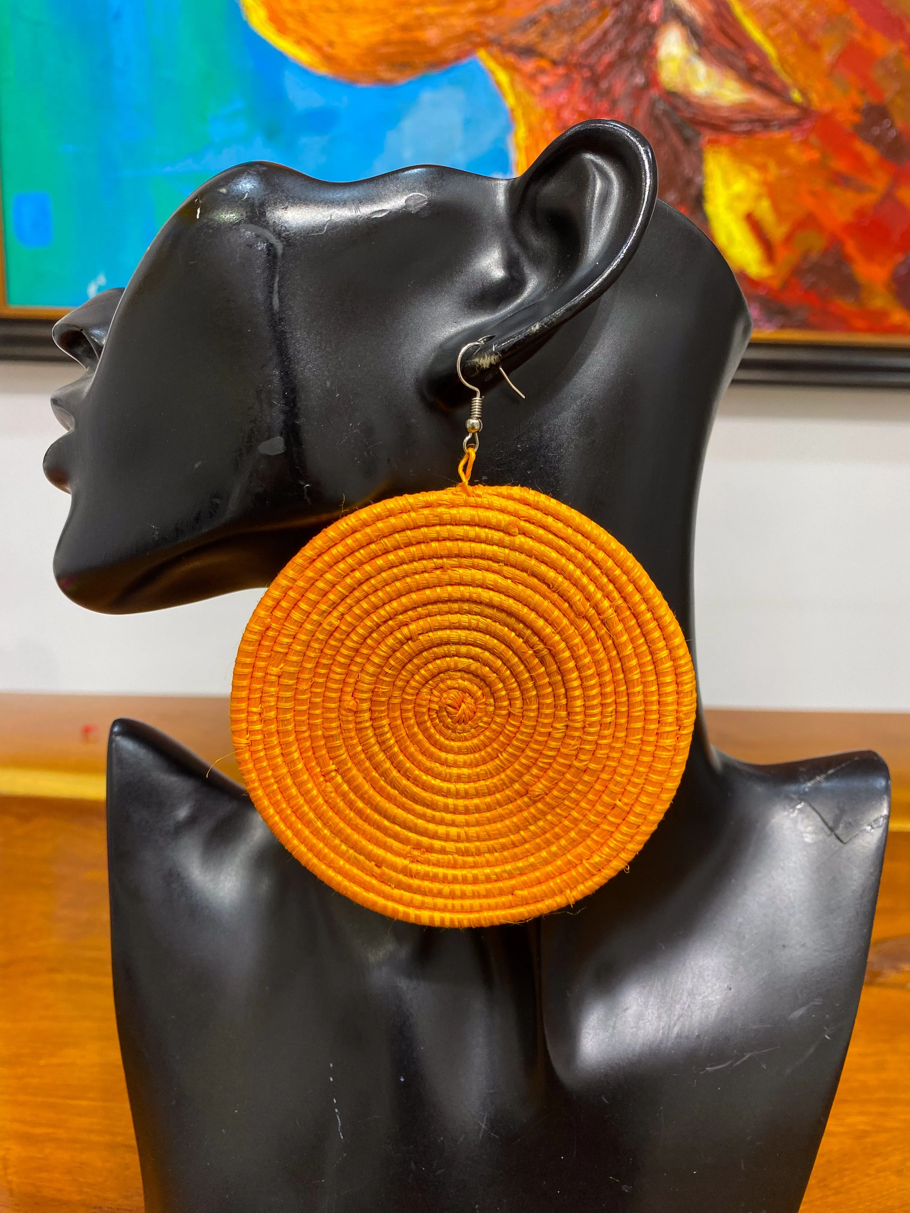 Round Rattan Rwanda Earrings