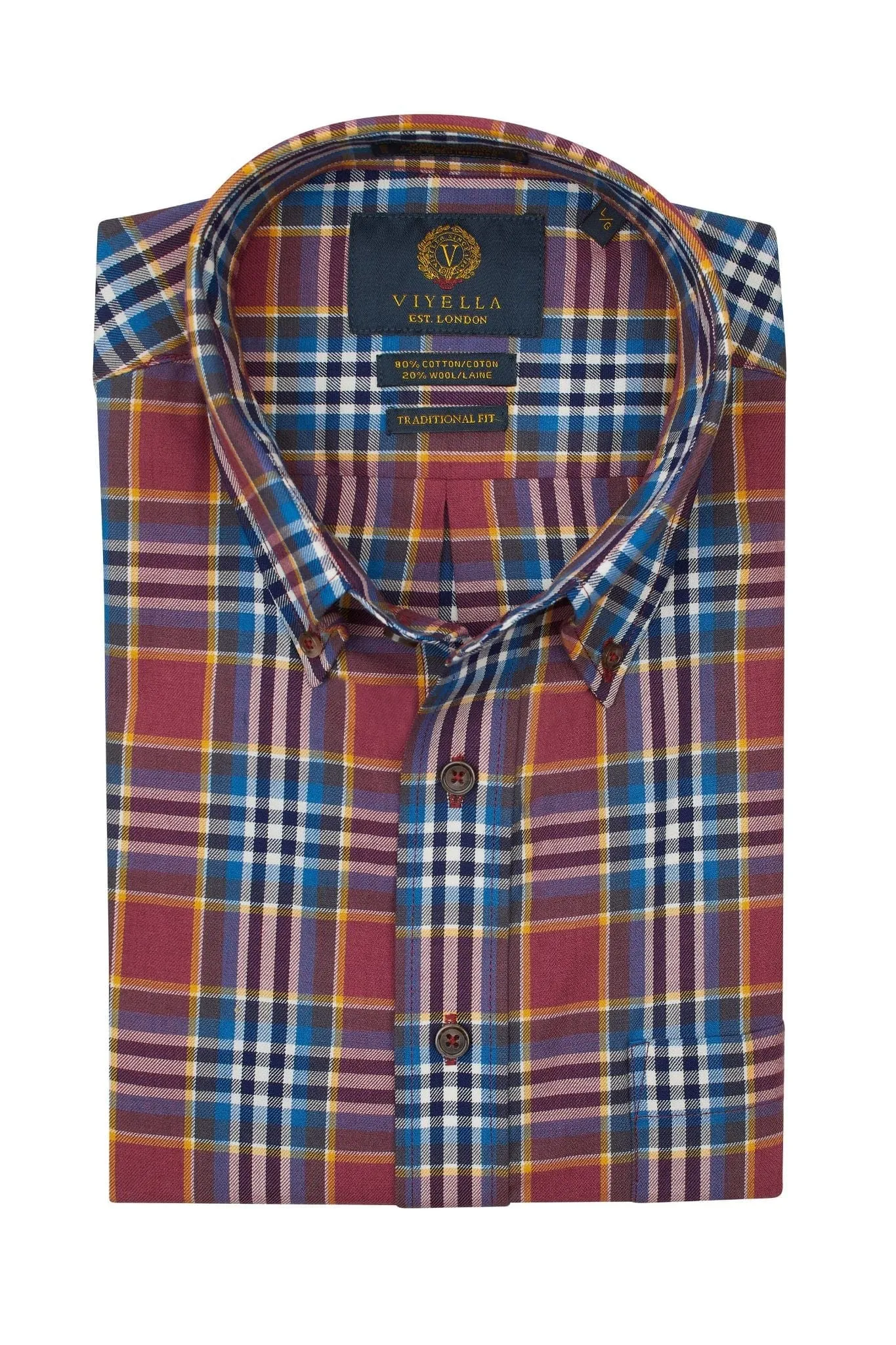 Rust Plaid Men's Cotton & Wool Button Down Shirts Made In Canada