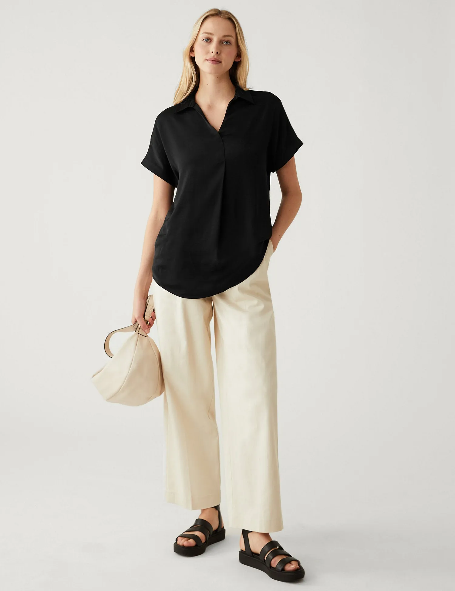 Satin Popover Blouse