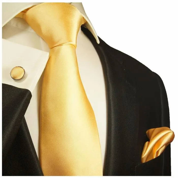 Solid Peach Silk Tie and Accessories