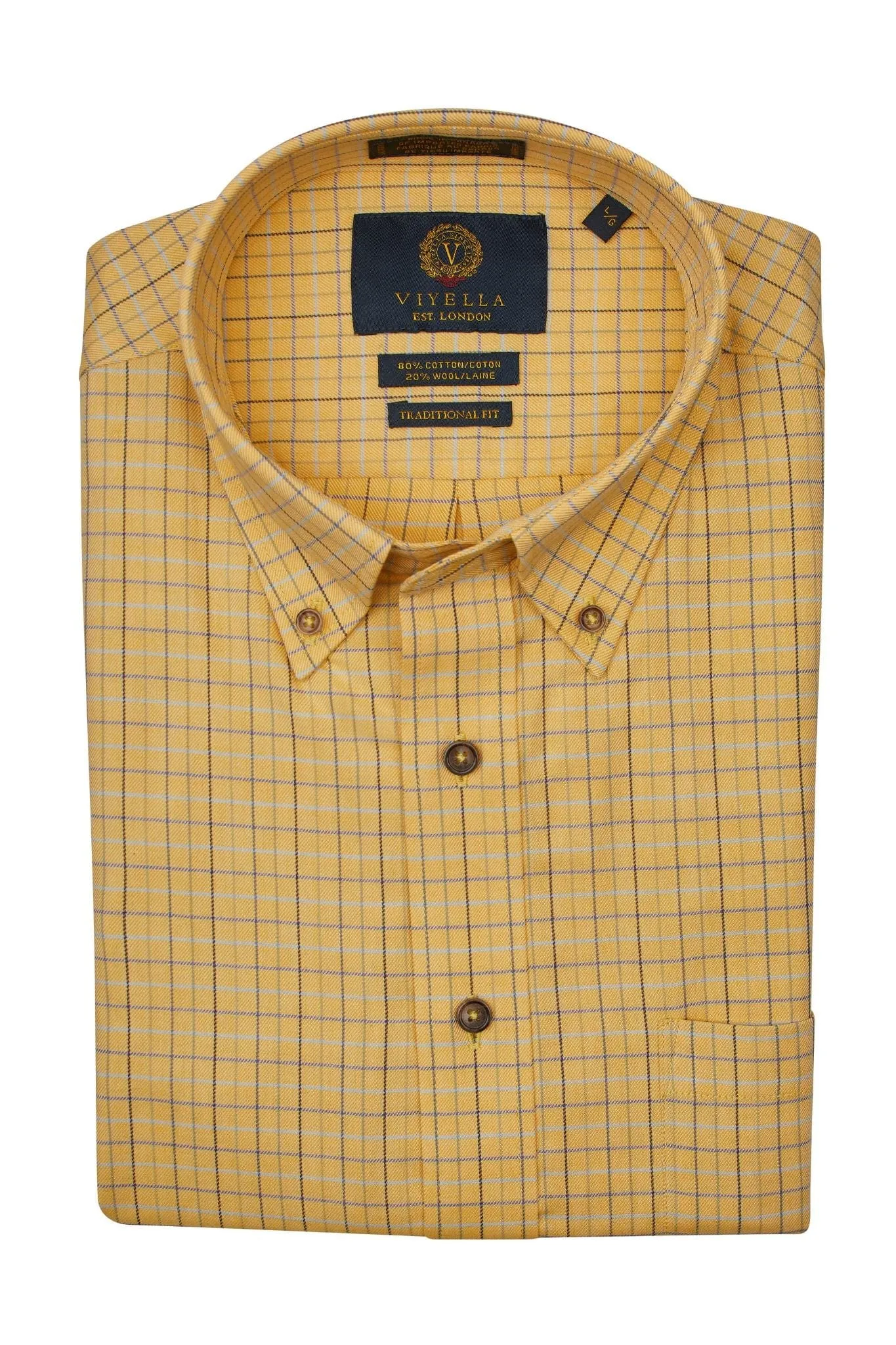 Stylish Yellow Check Long Sleeve Button Down Shirts