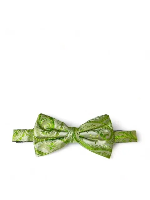 Summer Green Paisley Silk Bow Tie