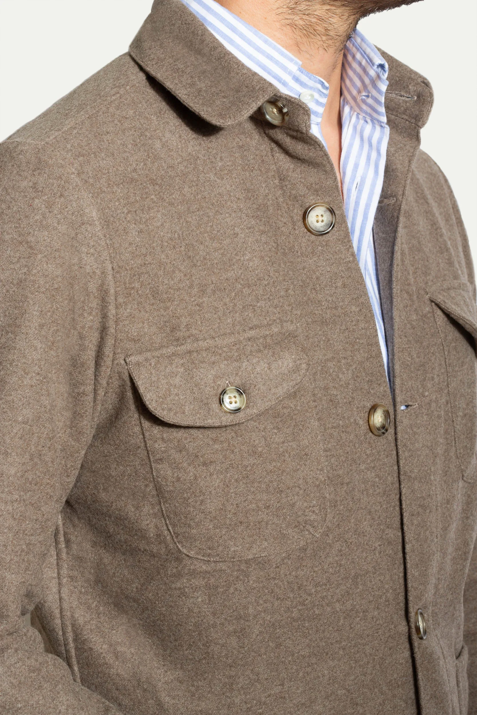 Taupe Safari Jacket flannel Super 180s – Made in Italy