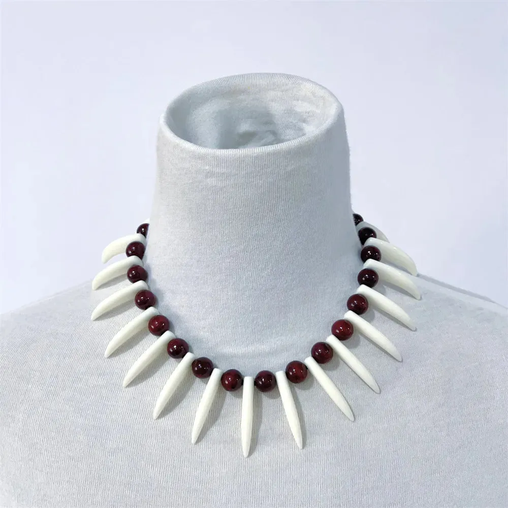 TEEK - Samoan Maroon Brown Ula Nifo Ula Lei Wear Necklace