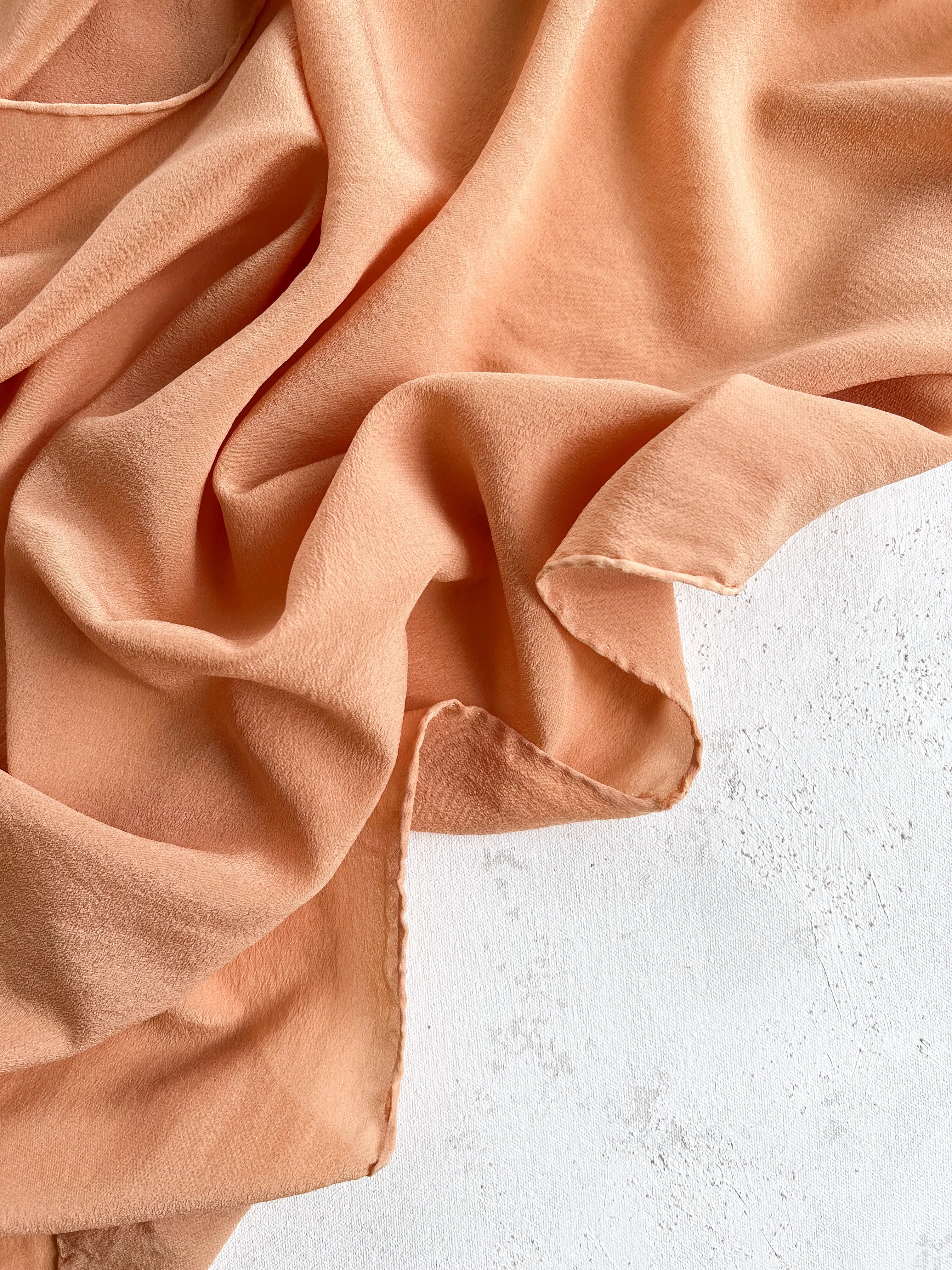 'The Classic' Washable Silk Scarf in Apricot