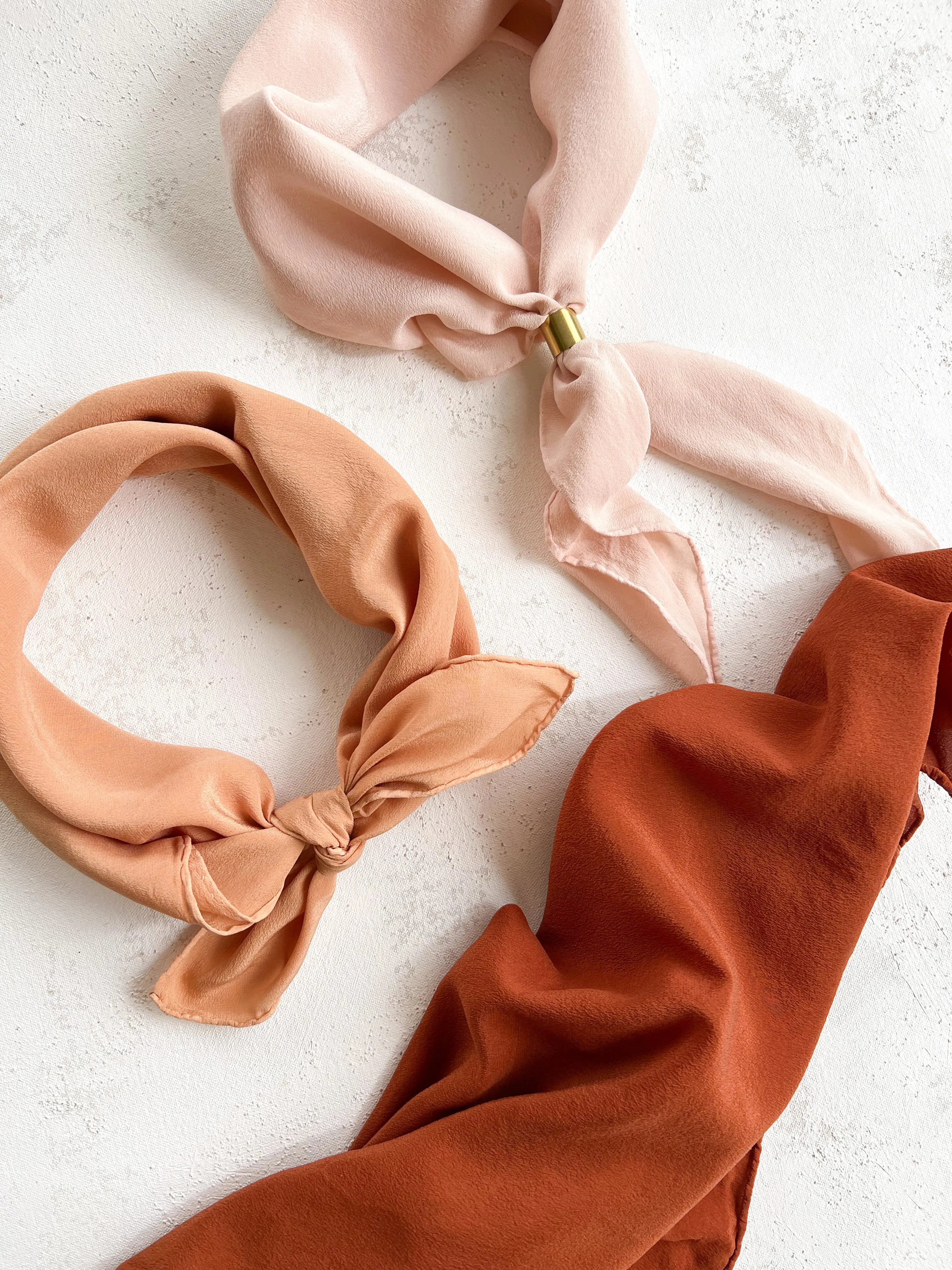 'The Classic' Washable Silk Scarf in Apricot