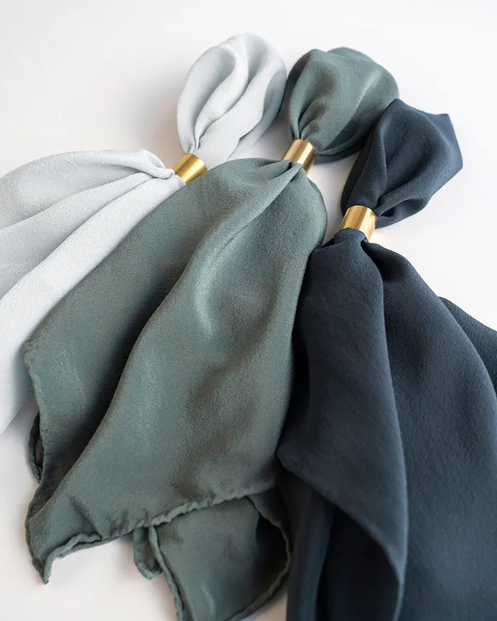 'The Classic' Washable Silk Scarf in Cloud