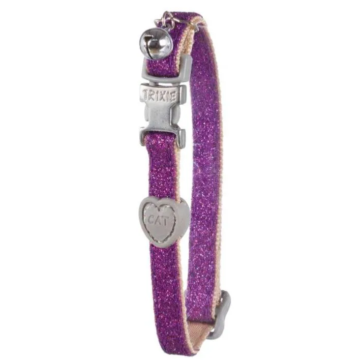 Trixie Glitter Heart Safety Cat Collar With Bell - 4 Colours