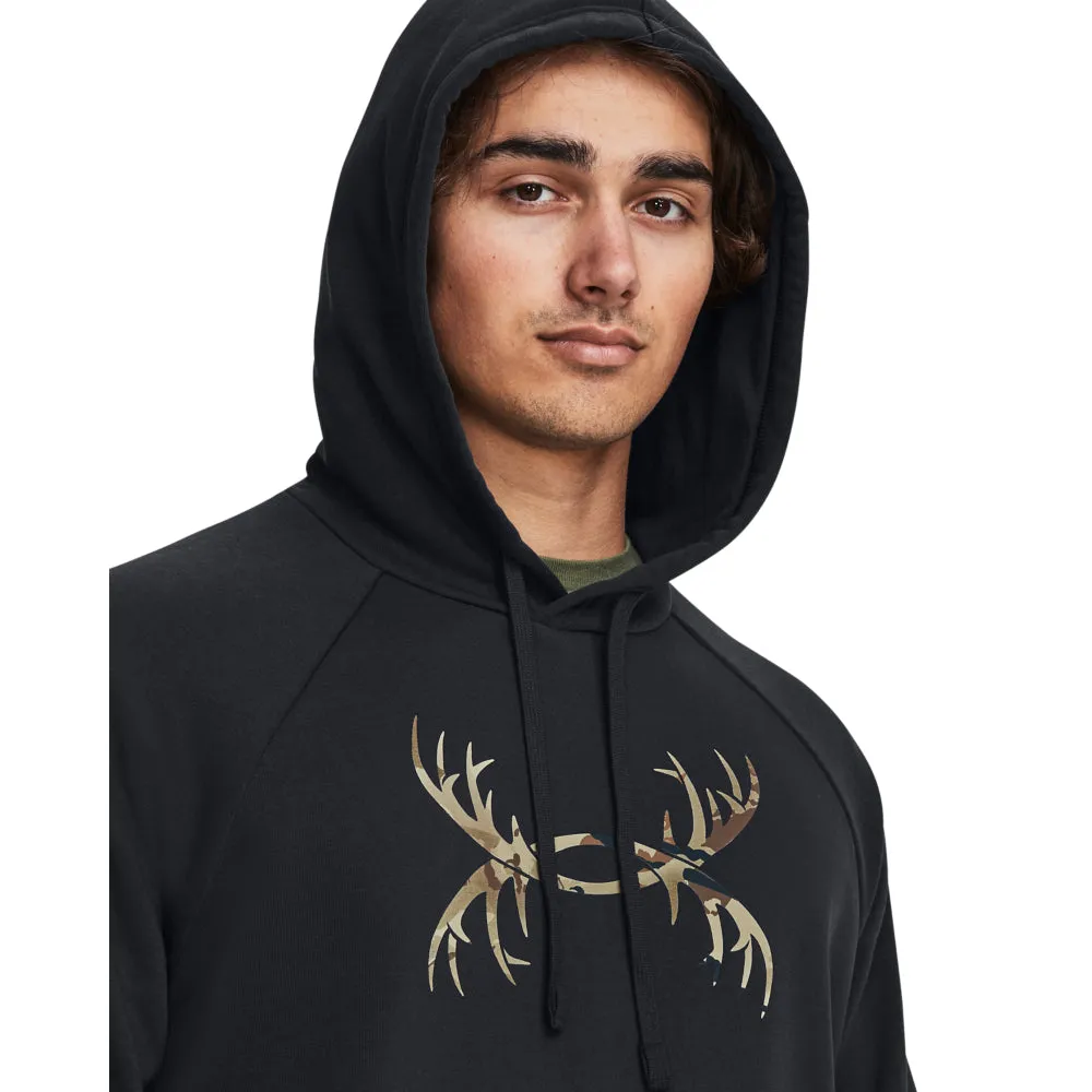 'Under Armour' Men's UA Rival Fleece Antler Hoodie - Black