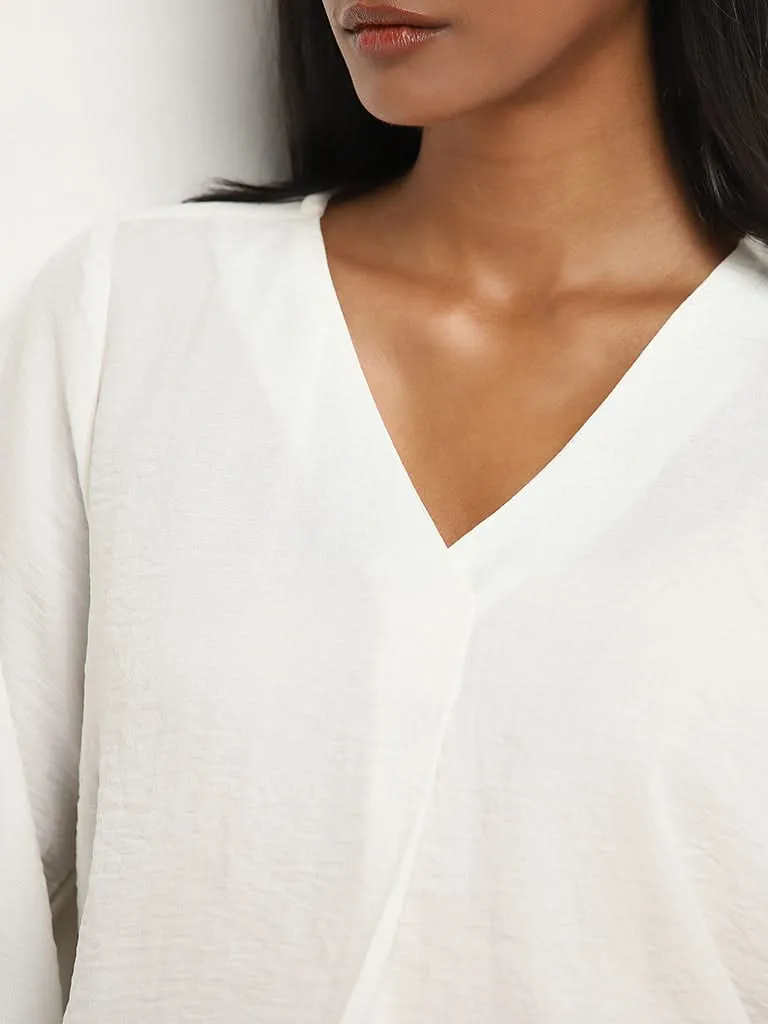 Wardrobe Ivory Crinkle Textured Top