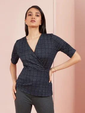 Wardrobe Navy Checkered Whisky Top