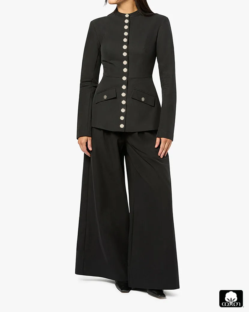 Wide Leg Pleated Trouser