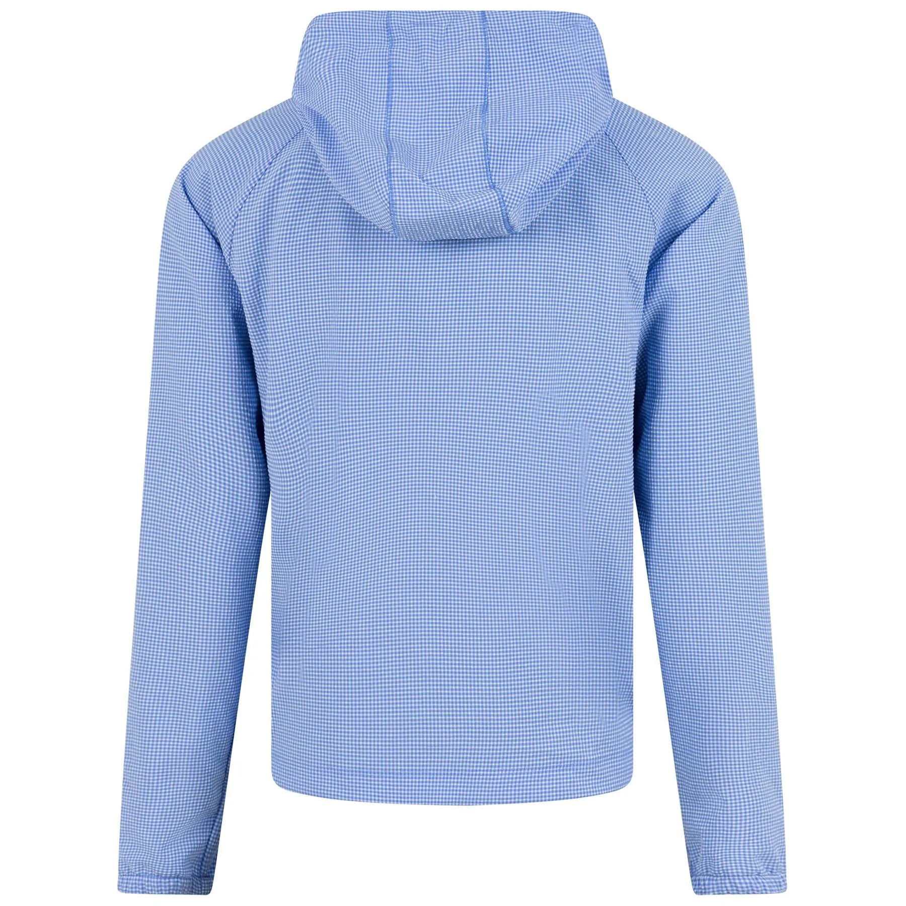 Womens Searsucker Quarter Zip Hoodie Blue Fusion - SS23