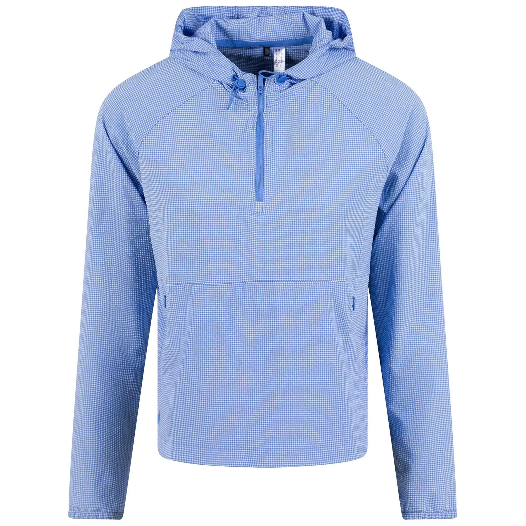 Womens Searsucker Quarter Zip Hoodie Blue Fusion - SS23